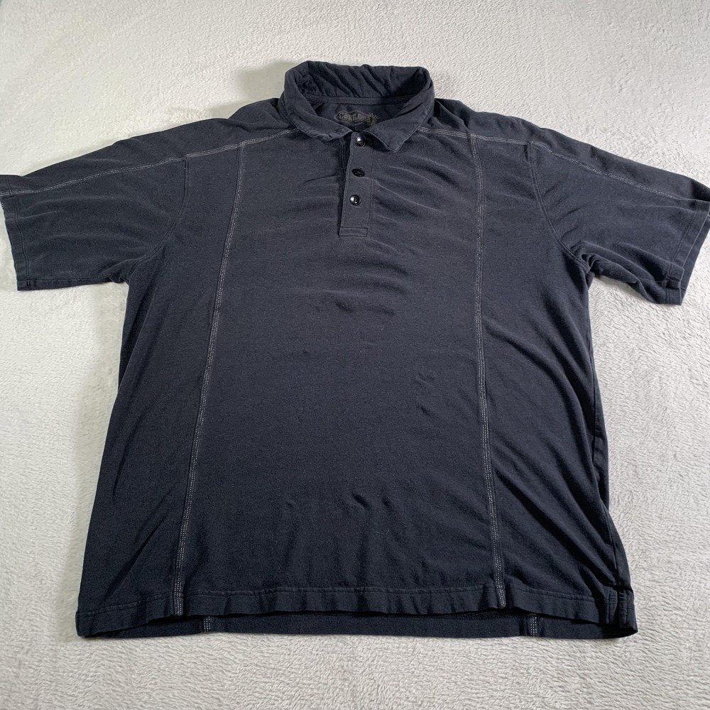 Cariloha Polo Shirt Mens Large Black‎ Bamboo Blend Soft Casual Short Sleeve Golf